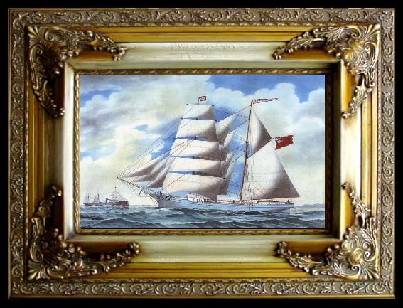 framed  unknow artist Marine painting, Ta051